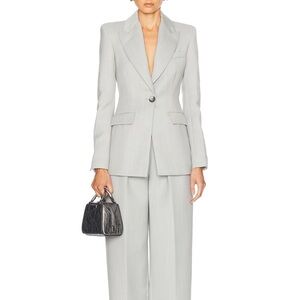 JIL SANDER German Artisan Tailoring Light Grey Blazer Dress Pant Suit Set 40/42
